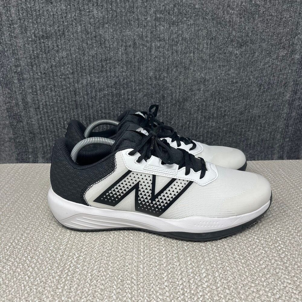 New Balance 696 V6 Court Tennis Shoes White Black Mens 10 2E WIDE MCH696W6